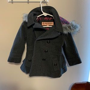Urban republic size 2t pea coat with hood